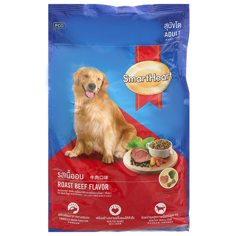 Thức ăn cho chó SmartHeart gồm có thức ăn cho chó trưởng thành và thức ăn cho chó nhỏ