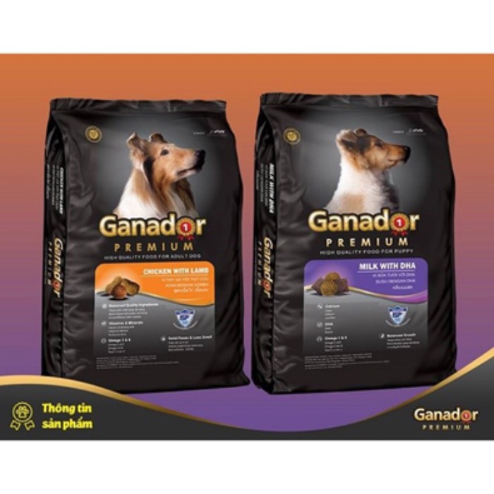 Thức ăn cho chó 10kg Ganador có tỷ lệ protein cao đến 26% với công thức đặc biệt gồm Selenium & vitamin E (Nguồn: Internet)
